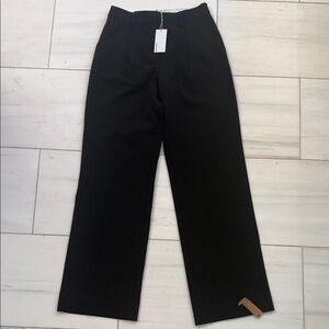 NWT REFORMATION Alex Pant Jet Black Wide-Leg Trousers